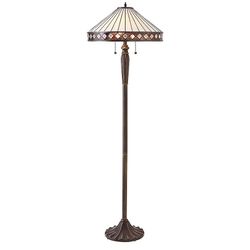 Interiors 1900 Lighting Fargo 2 Lys gulvlampe Mørk Bronze, Tiffany Glas, E27