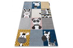 RugsX Tæppe PETIT ZOO DYR fløde / grå 80x150 cm