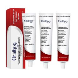 Pitkäkestoinen termoplastinen hammasproteesiliima, kiinnittää ja kiristää löysää 3 kpl