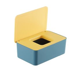 Zch Vævskasse Støvtæt vævskasse Vådservietter Dispenser Blue Box With Yellow Cover