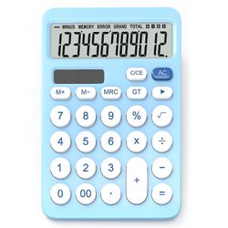 Tianzun 12 sifre storskjerm elektronisk kalkulator Blå