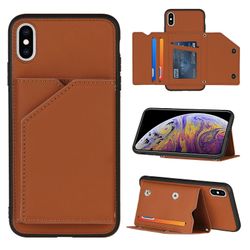 Gangxun Sag Til Iphone Xs Max Vintage Cuir Cover Læderetui Kofanger - Marron