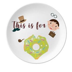 Grøn Doughnut Dessert Sweet Food Far Dessert Plate Dekorative Porcelæn 8 tommer Dinner Home
