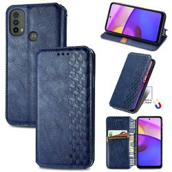 Kompatibel med Motorola Moto E40 Flip Case Etui Vintage Wallet Flip Cover med magnetisk lukning Coque - Blå