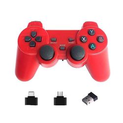 Trådlös Gamepad För Android Telefon/ pc/ps3/tv Box Joystick - 2.4g Joypad Game Röd