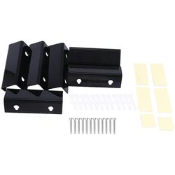 Musta vinyylilevyhylly seinäteline 6 pakkaus, vinyylipidikeseinä, akryylialbumin levypidikenäyttö 6 pack