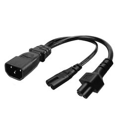 32cm IEC320 C14 - IEC320 C5+IEC320 C7 jatkojohto