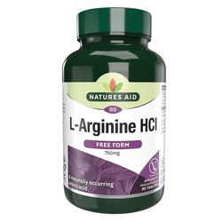Natures Aid Luontoapu L-Arginiini HCl 750mg, 90 Tablettia