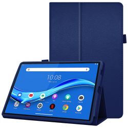 Lenovo Tab M10 Plus TB-X606F PU nahkakotelo käännettävä tabletin kansi jalustan joustavalla kynänpidikkeellä Tummansininen Style I Lenovo Tab M10 Plus