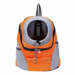 Rejse Pet Dog Carrier Travel Mesh rygsæk bærbar skuldertaske S Orange