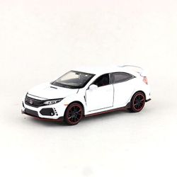 Miniautovaaka 1:32 Honda Civic Type R -leluauto Diecast-malli Vedä takaovet avaamalla ääni- ja valokoulutuskokoelmalahja Valkoinen