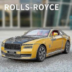 1/24 Rolls-Royce Spectre leluautomalli High Simulation Alloy Sound Light Pull Back Toy Vehicle For Boy Christmas Gift Collection No Box - Chun Golden