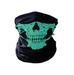 Kissqiqi Skull Ansigtsmaske, Hals Gaiter Sømløse Tørklæde Bandanas Sort grøn