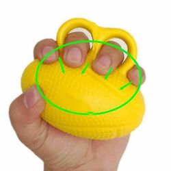Finger Exerciser Ball Hånd Styrke Squeeze Ball Styrkelse gul