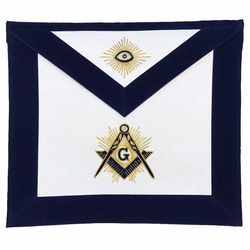 Bricks Masons Frimurerisk mester mason hånd broderet forklæde med firkantet kompas med g navy