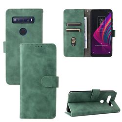Etui til Tcl 10 Se Cover Premium Læder med Kortholder Flip Folio Magnetisk Etui Coque - Sort Grøn