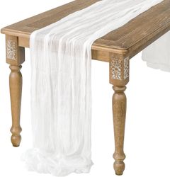 Witdreamer Bomuld Bryllup Sengetøj Bordløber Bryllup Banket Fest Boho Hjem Dug Indretning Hvid 90x300CM