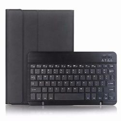 JVY Til Huawei MatePad T8 Ultra-tynd aftagelig Bluetooth-tastatur læderetui med stativ & søvnfunktion &baggrundsbelysning(sort)