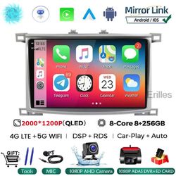 Hikig Bilradio til Toyota Land Cruiser Lc 100 Mt 2002 - 2007 Bil Stereo Multimedia Videoafspiller Android 13 GPS Navigation Autoradio 2K 8G-256G CA...