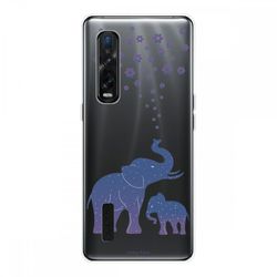 Crazy Kase Hull For Oppo Find X2 Pro i Silikone Soft 1 Mm, Blå Elefant