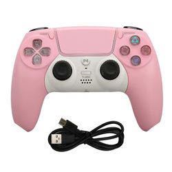 Bluetooth-ohjain ladattava langaton peliohjaimen joystick PS4: lle PS5: lle Windows 7: lle 8 10 PC Tablet Pink