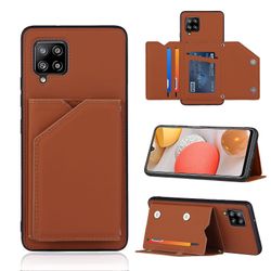 Gangxun Sag til Samsung Galaxy A42 5g Vintage Cuir Cover Læderetui Kofanger - Marron