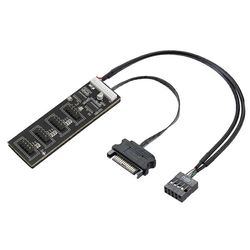 9-nastainen USB-otsikkojakaja SATA-virtakaapelilla, sisäinen USB-keskittimen jatke USB 2.0 -jakaja Connecto Musta