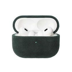Alcantara Yhteensopiva AirPods Pro -kotelon kanssa Käsintehty Täyskäärekuori Synteettinen Mokkanahka Gen 1 Metsänvihreä