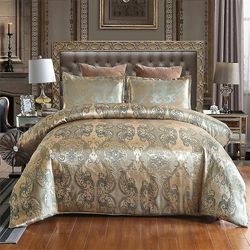 Mikasa Satin Jacquard Dynebetræk Sengetøj Sæt med lynlås Lukning Brown USQueen 228x228