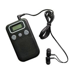 Äänenvahvistin - taskuäänen äänenparannuslaite, jossa on duo-mikrofoni/korva sekä ylimääräinen kuuloke- ja mikrofonisarja, henkilökohtainen kuulonv...
