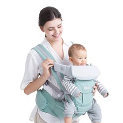 Kissqiqi 360 Alle bærepositioner Bæresele Baby Hip Seat Carrier Blå