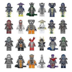 24kpl / paljon muovi mini ninjago figuuri lelu ninja käärmeet koota lasten lelu uusi [jkw]