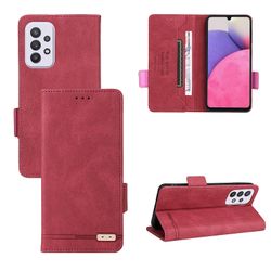 Gangxun Etui til Samsung Galaxy A33 5g læderetui Folio Flip med kreditkortspor Etui Coque Rød