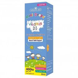 Natures Aid Luonto Apu Mini Pisarat D3-vitamiinipisarat, 50ml