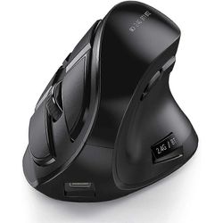 SeenDa-ergonominen hiiri 2.4G &Bluetooth ladattava langaton hiiri 9 painiketta 3 säädettävää DPI-pystysuoraa hiirtä PC-kannettavalle Musta