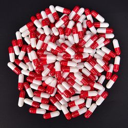 Unbrand 1000kpl moniväriset tyhjät gelatiinikapselit Pill Vcaps Geeli Halal Erillinen laatikko White-Red