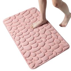 Handuo Bade tæpper Mat Badeværelse Gulvmåtte Sæt Memory Foam Bathmat Pink 50*80cm