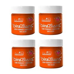 4 x La Riche Directions puolipysyvä hiusväri 100ml purkit - fluoresoiva oranssi Fluoresentti oranssi