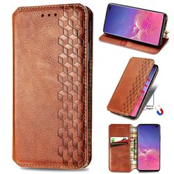 Kompatibel med Samsung Galaxy S10 Plus Flip Case Etui Vintage Wallet Flip Cover med magnetisk lukning Coque - Blå brun