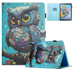 Samsung Galaxy Tab A 10.5 (2018) T590 T595 nahkainen kotelokorttipaikka tabletin jalustan kansi