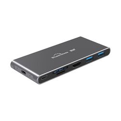 Blueendless 6 i 1 Type-c / USB-c hub Grå