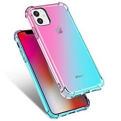 AIR Smukt stødsikkert TPU-etui med airbag til Apple iPhone 6 Plus / 7 Plus / 8 Plus - lyserød grøn