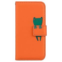 Yhteensopiva Samsung Galaxy Note 9 -kotelon iskunkestävä Hauska 3D Animal Frog Flip Pu Nahka Söpö Magneettinen Sulkemisteline Lompakon kansi - Oranssi