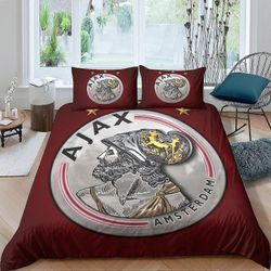 o2720 Lakanat 3D AFC Ajax Effect peitto vuodevaatteet, Football Club painettu pussilakanasetti Pehmeä mikrokuitu Pillwocase 3 kpl lapsille ja A 135...
