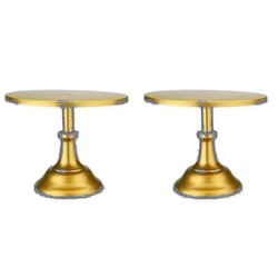 2x Metal Iron Cake Stand Round Piedestal Dessert Holder Cupcake Display Rack Bakeware Til bursdag W