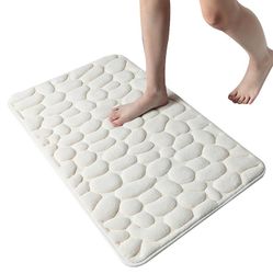Handuo Bade tæpper Mat Badeværelse Gulvmåtte Sæt Memory Foam Bathmat hvid 50*80cm