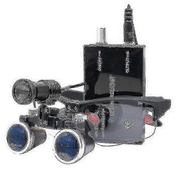 2,5x/3,5x 420mm hammasluupin suurennuslasi kohdevalolla kirurgiaan ja hammashoitoon Musta 3.5X