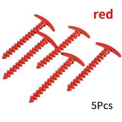5stk Endurable Outdoor Ultralight Camping Plast Skrue Spiral Telt Stave Pinde, Rød Farve