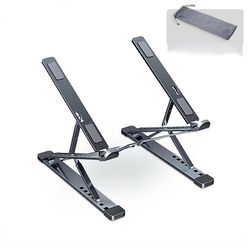 Zch Justerbar laptop stativ aluminium til Macbook tablet bærbar computer foldbar Grå