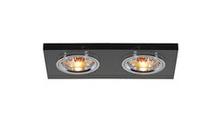 Inspired Lighting Krystal dobbelt hoved forsænket downlight rektangel RIM KUN sort, kræver 100035310 for at fuldføre elementet